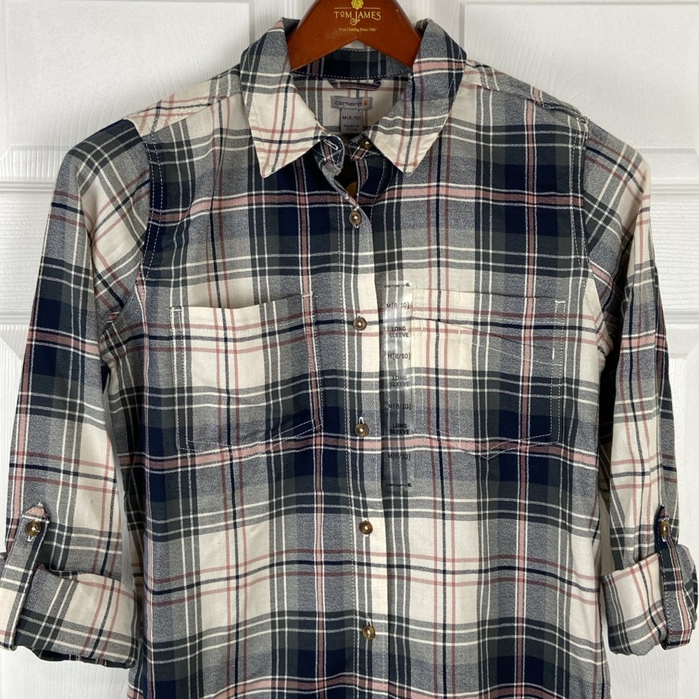 Carhartt Long Sleeve Button Up Shirt RN 14806 New with tag Womens Med 8/10 - Picture 2 of 7